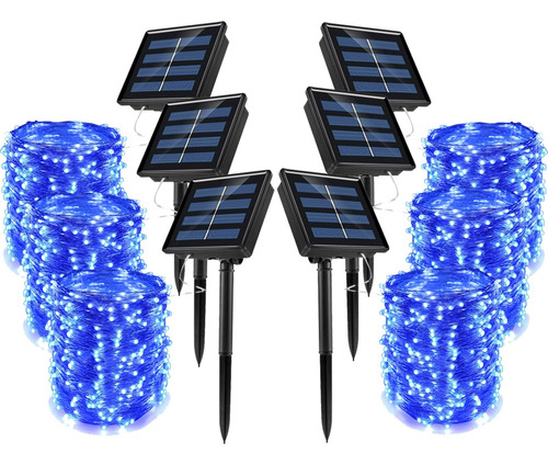 Kit - Juego De Luces Solares (6,200 Led), Color Azul