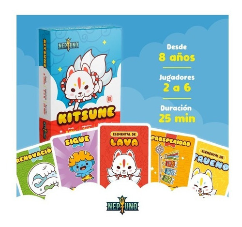 Imagen 3 de 4 de Kitsune Juego De Mesa Cartas Tierno Neptuno