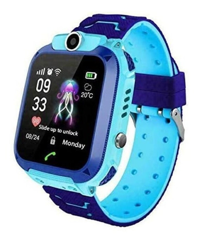 Relógio Infantil Gps Chamadas Sos Câmera Smartwatch Crianças Cor da caixa Azul Cor da pulseira Azul Cor do bisel Azul