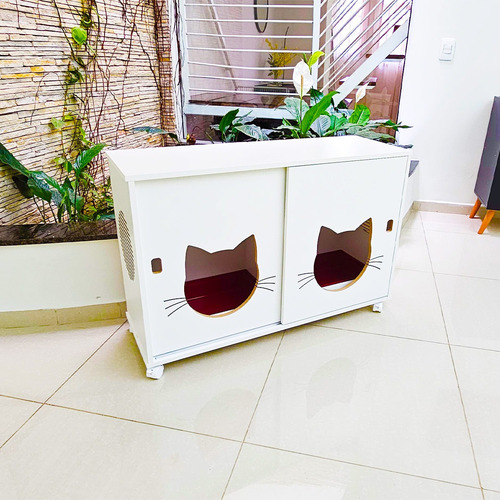 Sanitário Duplo Banheiro Gatos Gatil Caixa De Areia Félix