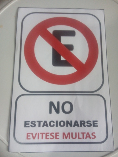 Anuncio De No Estacionarse En Lona De 1m X 1m Cuadrado.