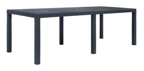 Mesa De Jardín Antracita 86.6 X35.4 X28.3 De Ratán Color Gris Obscuro