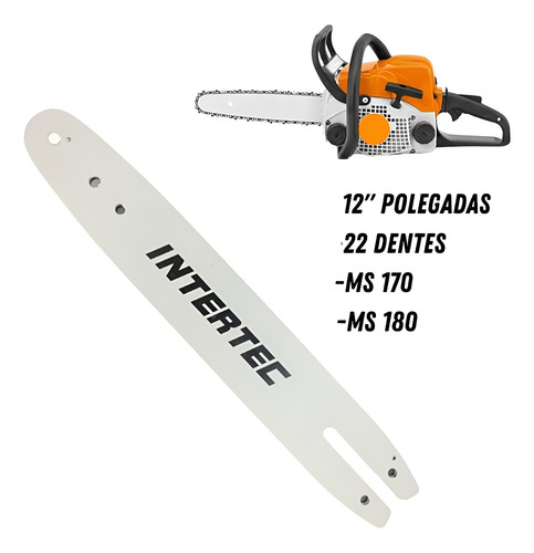 Sabre Facão 30cm 22 Dente Compatível Motosserra St Ms170 180