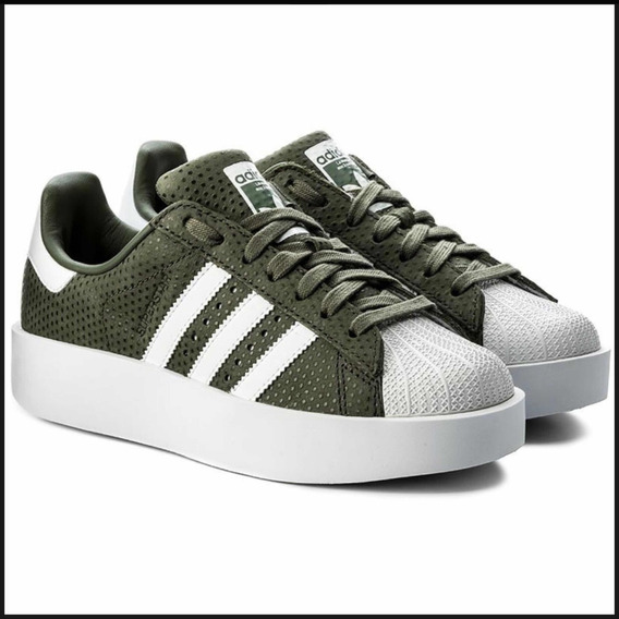 tenis adidas verde militar para mujer