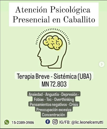 Imagen 2 de 4 de Terapia Breve Uba / Esp. Cuadros De Ansiedad (online-pres)