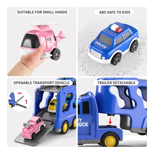 TEMI Truck Toys para niños de 3 4 5 6 7 años - Paquete de 5