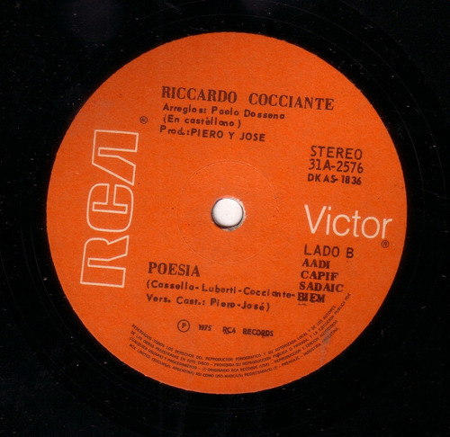 Riccardo Cocciante Poesia En Español Piero Pvl