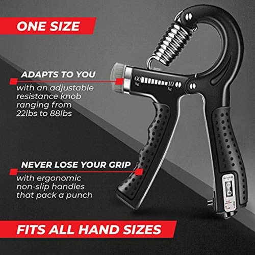 Ejercitador De Mano De Kit Con Counter Hand Grip 7 En 1
