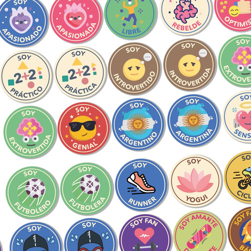 Kit Imprimible Soy... Stickers Para Definir Tu Identidad