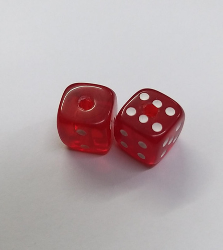 Dado T Vermelho Com Furo 12mm - 2 Peças