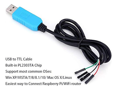 Eviswiy Pl2303ta Usb A Ttl Cable De Consola De Depuración De