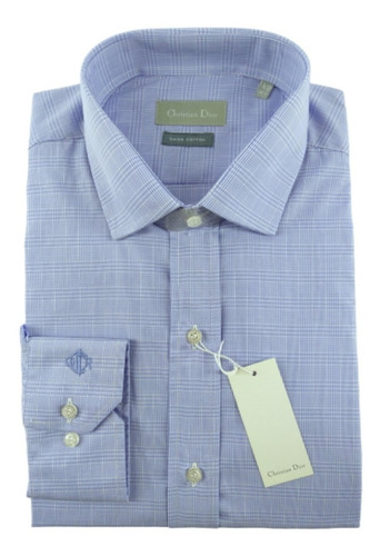 Camisa * Christian Dior* Principe De Gales Hombre Algodon