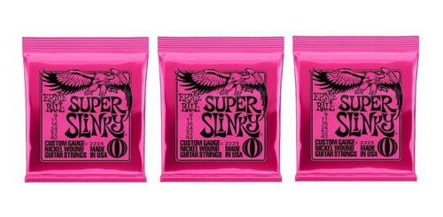Imagem 2 de 5 de Corda Ernie Ball Super Slinky 009 Guitarra Kit C/ 3 Jogos