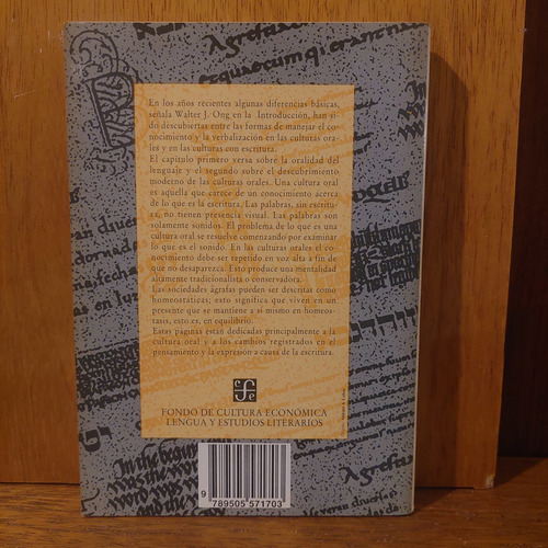 Oralidad Y Escritura, Walter J. Ong