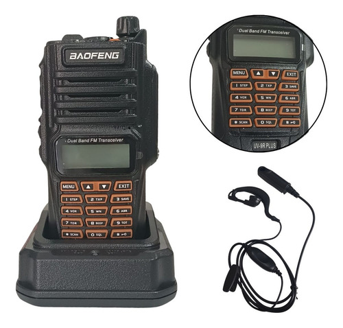 Radio Comunicaçao Uv 9r Plus Baofeng Walkie Talk Bandas De Freqüência Dual Cor Preto