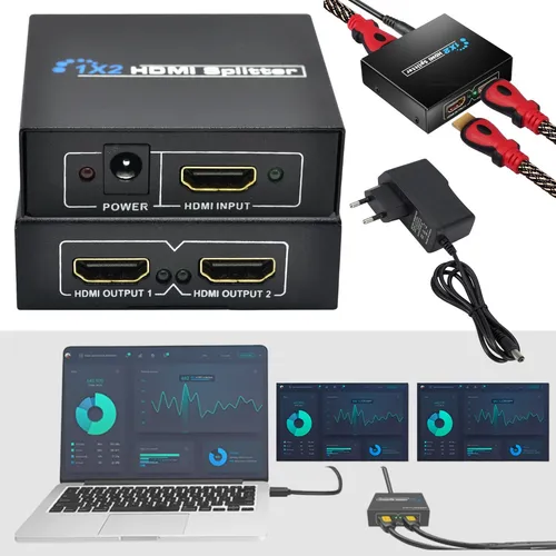 SPLITER DIVISOR HDMI 1X2 FULL HD - ELETROLâNDIA