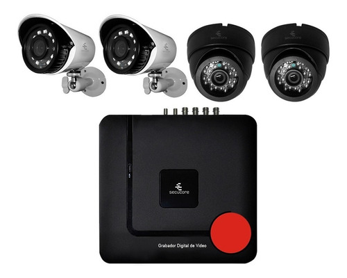Kit Cctv Video Dvr 4 Camaras Circuito Vigilancia Seguridad