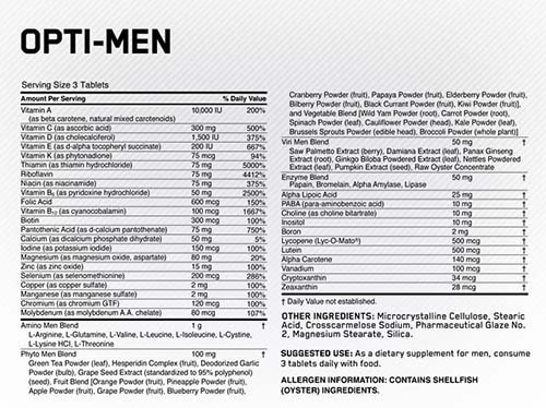 Optimum Nutrition Opti-men 150 Cápsulas Multivitamínico Sin Sabor