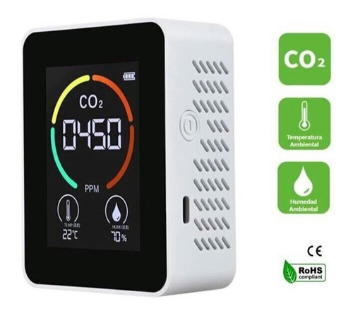 Detector De Co2 Portátil Aire Monitor De Calidad Con Alarma