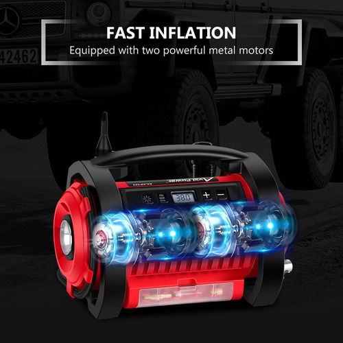 Inflador De Neumáticos Avid Power Compresor De Aire Portátil