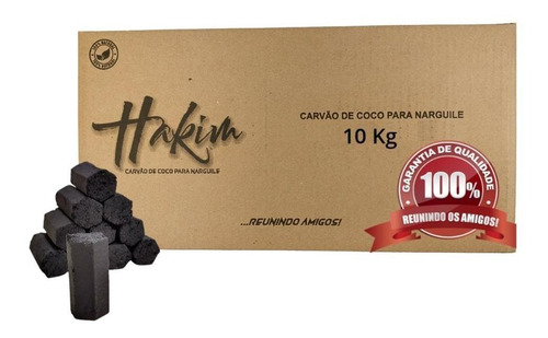 Carvão De Coco Hexagonal Narguile - 2 Caixas De 10kg Hakim