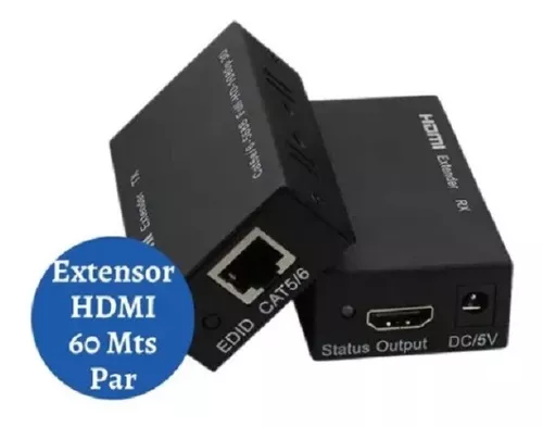 Conector Hdmi Extender Cat5e Cat6 Rj45 Extensor 60 Mts Hd 1080p 3D