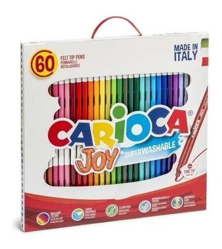 Marcadores Fibras Carioca Joy X 60 Colores Made In Italy