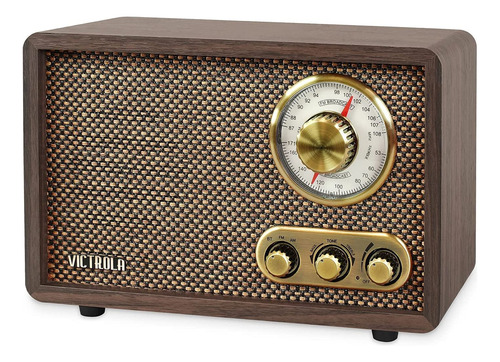 Victrola Radio Fm/am Bluetooth Retro Madera Espresso