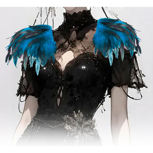 . Elegante Capa De Plumas Para Eventos De Cosplay Gótico