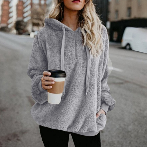 Sudadera Con Capucha Sólida De Invierno De Talla Grande Para
