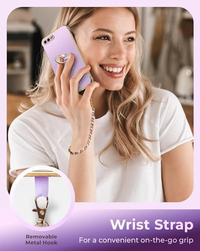 Funda Para iPhone 8 Plus/7 Plus Morado Suave Piel Sintetica