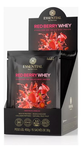Red Berry Whey 30g Essential Nutrition 15 Sachês