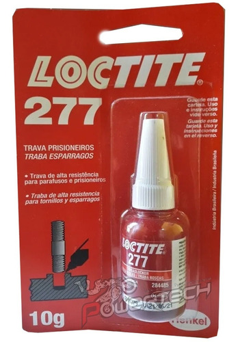 Traba Rosca Alta Resistencia Loctite 277 Rojo Pegamento 