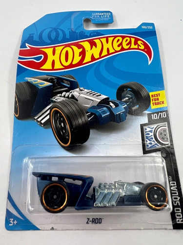 Hot Wheels Rod Squad 10/10 Z-rod Dark Blue With Flames