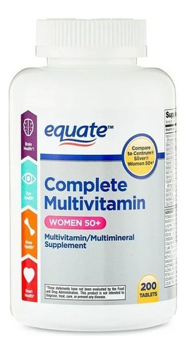 Suplemento Equate Multivitaminico Para Mujeres 50+ 200 Unds