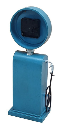 Imagem 2 de 2 de Relógio Bomba De Gasolina Latão Retro Vintage Route 66 -azul