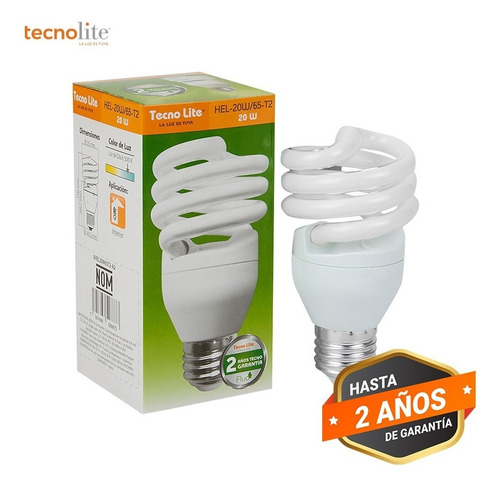 Foco Fluorescente E27 20w Luz De Día Hel-20w/65-t2