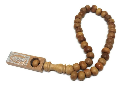 Musulman Tasbih Madera 33 Cuenta Amn074 Etiqueta Imagen