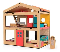 Comprar Casa Madera Juego Infantil Niños Incluye Muebles Planz Color Marrón claro
