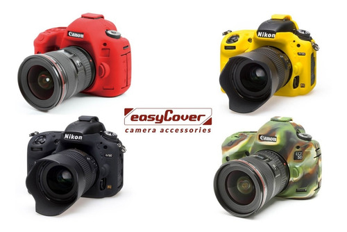 Carcasa Silicon Easycover Camuflaje Canon 70d + Mica Lcd