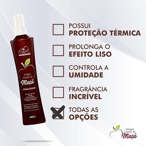 12 Leave-in Spray Vinagre Capilar Maçã Belkit Atacado