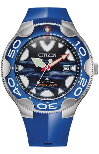 Reloj Citizen Promaster Prof Orca Eco Drive Bn0238-02l Color De La Correa Azul Color Del Bisel Azul