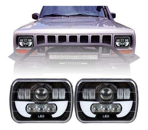 6x7 Faro Led De Proyector 5x7 Hi/lo Haz Sellado Camione Jeep