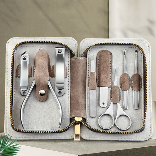 Herramientas Para Cortar Uñas Estuche De Pu De Viaje Kit A