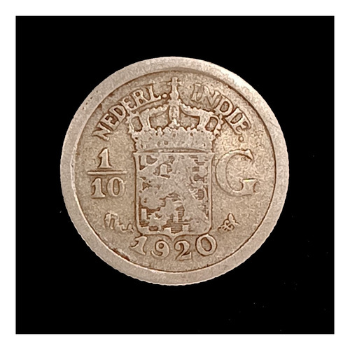 Indias Holandesas 1/10 Gulden 1920 Mb Plata Km 311