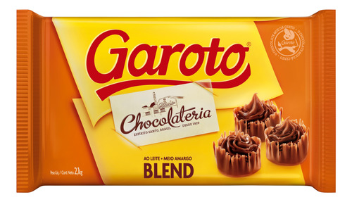 Garoto Barra De Chocolate Blend 2,1 Kg Cobertura P/ Derreter