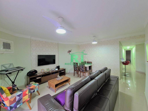 Imagem 3 de 22 de Apartamento Na Praia, 3 Dormitórios, Sendo 2 Suítes, Sacada, Piscina, 1 Vaga De Garagem, Praia Das Astúrias - Guarujá/sp. - Ap3869