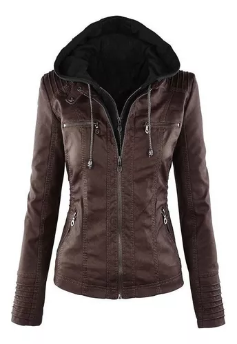 GENERICO CHAQUETA CUERO MUJER MANGA LARGA BIKER