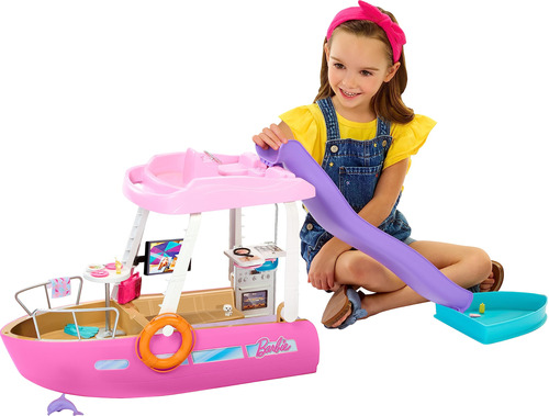 Barbie Toy Boat Playset, Dream Boat Con 20+ Piezas