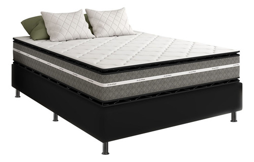 Sommier 2 Plazas Espuma D50 + D26 Doble Pillowtop 120kg 28cm Color Gris